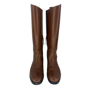 Tory Burch Riding Logo Embossed Leather Knee‎ High Boots Brown 10.5 thumbnail 5