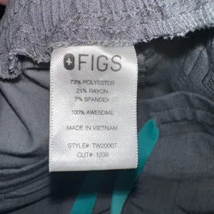 FIGS Yola Technical Collection Gray Scrub Pants Teal Drawstring‎ XS/T thumbnail 4