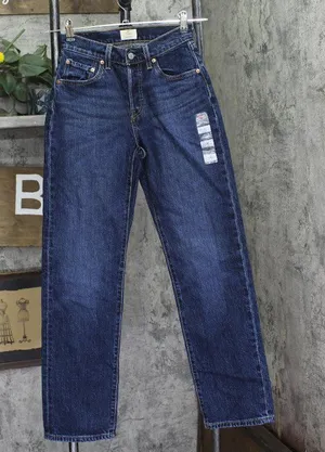 NEW Levi's 501 Curve Stretch Jeans Button Fly Dark Blue 25x30 thumbnail 1