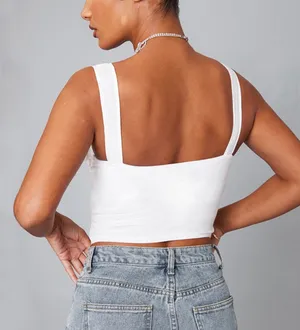 Prettylittlething Cream Velvet Lace Up Top thumbnail 2