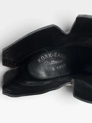 Kork-Ease Chandra Size 6.5M Black Leather Stacked Heel Booties thumbnail 6