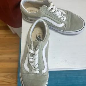 Vans Men's Olive and White Sneakers thumbnail 3