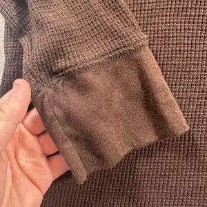 Lauren Ralph Lauren Women’s XL Brown Waffle Knit Thermal Shawl Collar Pullover thumbnail 2