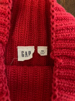 GAP Red Mock Neck Chunky Knit Sweater thumbnail 2