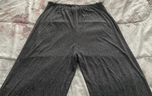 Grey Super Soft Wide Leg Pull On Lounge Drawstring Pants, size L thumbnail 7