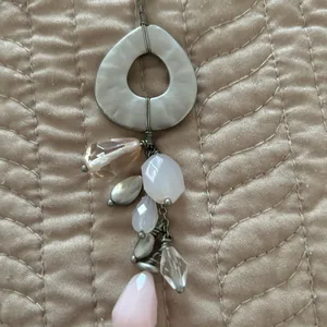 Lia Sophia Long Necklace boho charms dangle silver thumbnail 3