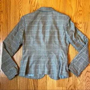 Saks 5th avenue gray checkered blazer size 2 thumbnail 2