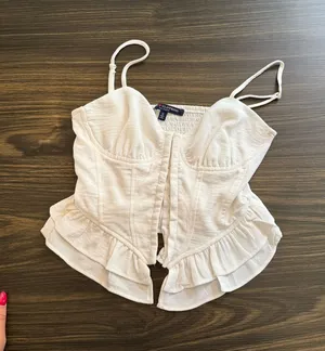 Ruffle top White thumbnail 1