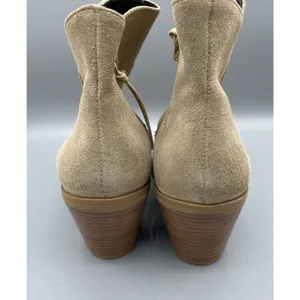 Rebecca Minkoff Womens Tan Suede‎ Ankle Boots 9.5 Bootie Heel Career Casual thumbnail 3