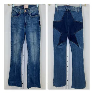 Revice Denim Star Patchwork‎ Flare Jeans Blue High Rise Size 25 Boho Festival thumbnail 2