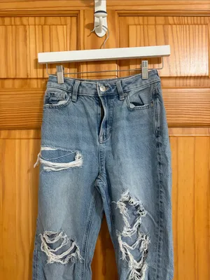American Eagle Comfort Stretch Waistband Distressed Mom Jeans Size 000 thumbnail 3