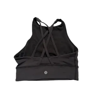 Lululemon Energy Bra High Neck Long Line Tough Black Sports 4 High Neck Strap thumbnail 2