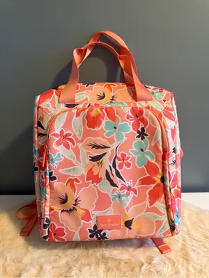 Vera Bradley Paradise Bright Coral Cooler Tote Backpack thumbnail 1