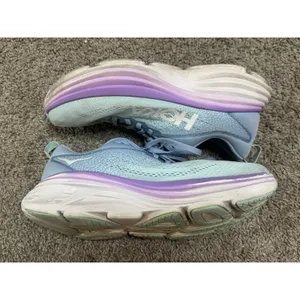 HOKA ONE ONE Bondi 8 Running Shoes Chalk Violet Pastel Lilac Sneaker Sz 8 Wide thumbnail 7