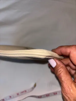 Harrods Pebbled Leather Zip Pouch in Cream thumbnail 6