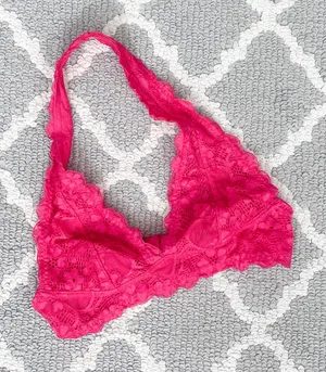 Free people intimately got pink lace bralette halter bra x-small thumbnail 1