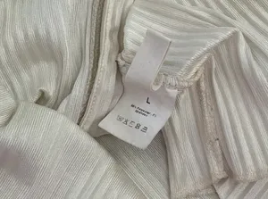 Lyaner Cream Pleated Short Sleeve Button Up Blouse White thumbnail 6