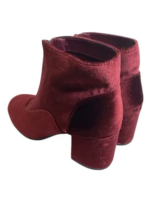 Circus by Sam Edelman new ❁ Vanessa Zipper Velvet Ankle Boot Booties ❁ Burgundy ❁ 6 thumbnail 6