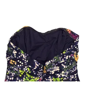 Moda International Navy Floral Polka Dot Strapless Ruffle Mini Dress 0 HOCO Prom thumbnail 9