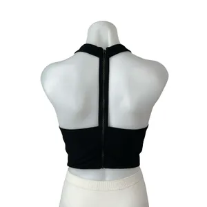 Alice + Olivia Rydel Black Sleeveless Gym Athletic Activewear Crop Tank Top S/M thumbnail 4