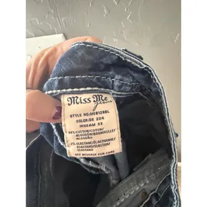 Miss Me Y2k Low Rise Bootcut Jeans Blue Embellished Rhinestone Size 29 thumbnail 9