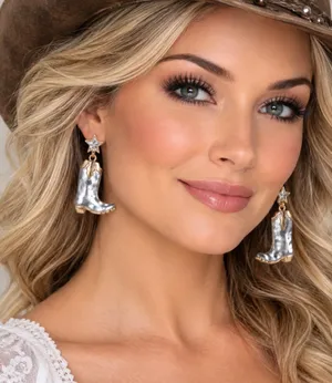 Cowboy Boot Drop Earrings thumbnail 1