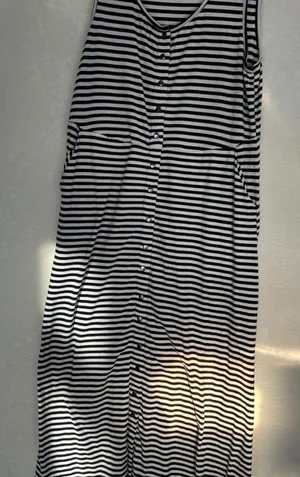 Torrid‎ Black and white striped snap button up tank dress 00 thumbnail 1
