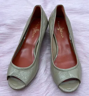 Cole Haan Nike Air cork heel taupe open toe shoes thumbnail 1