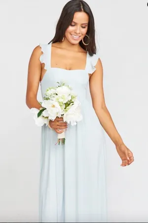 Show Me Your Mumu June Maxi Chiffon Bridesmaid Dress, Color: Icy Blue thumbnail 2
