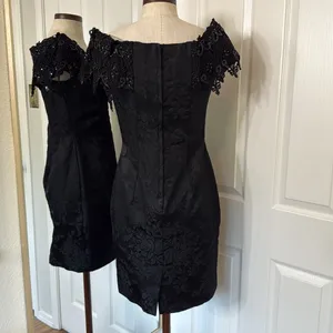 Scott McClintock vintage bedazzled jacquard goth pencil dress thumbnail 5