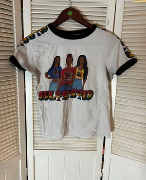 On Fire Small Blessed 3 Teens Baby Doll T Shirt thumbnail 1