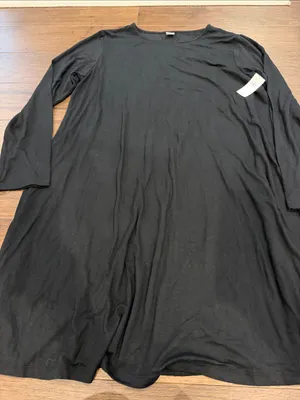 Old Navy Black Long Sleeve Fit & Flare Knit Dress Size Large NWT - C60-063 thumbnail 4