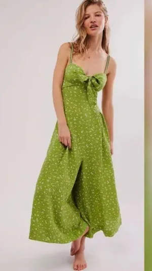 NWOT Free People Coming Home Romper in Avocado Combo thumbnail 5