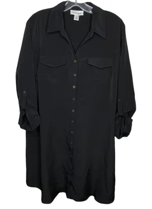 Motherhood Maternity Shirt Dress‎ Black thumbnail 1
