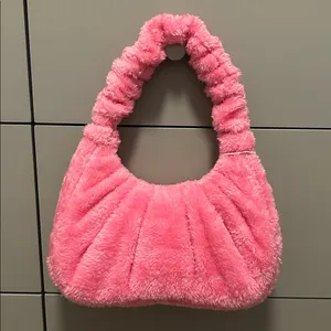 JW PEI Gabbi Terry Ruched Pink Faux Fur Fuzzy Hobo Handbag Revolve thumbnail 9