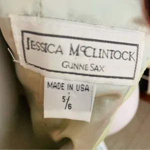 Jessica McClintock gunne sax light green jeweled tanktop fit & flair silky dress thumbnail 9