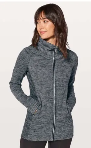 Lululemon Radiant Jacket II Heathered Core Dark Gray Full Zip Size 4 thumbnail 1