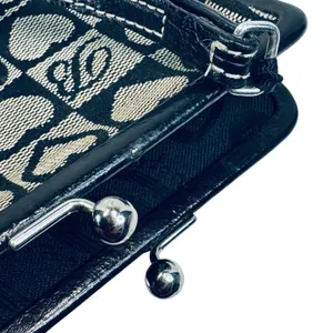 Brighton Kisslock Heart Purse‎ Mini Shoulder Bag Black Silver Checkered Y2K thumbnail 9