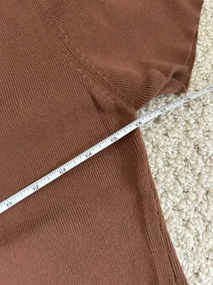 Brown Ribbed Collared Top Size M thumbnail 6