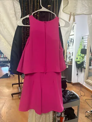 Hot Pink Tiered Ruffle Romper thumbnail 3