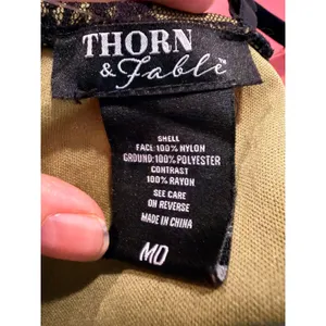 Thorn & Fable Green Lace Patchwork Floral Mini Dress M strappy corset Fairycore thumbnail 6