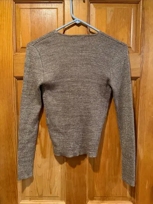 NWT pink rose wrap-front sweater size medium. thumbnail 6