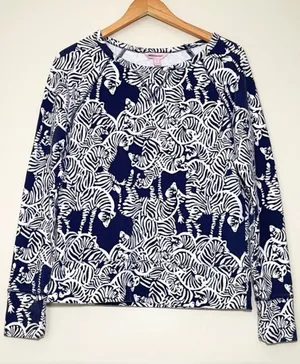Lilly Pulitzer Kingsley Pullover Top in I Herd You thumbnail 1