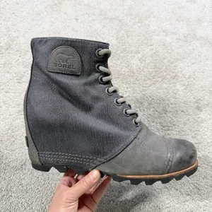 Sorel Women’s PDX Lexie Wedge Lace-Up Ankle Boots Bootie in Gray Quarry 10 thumbnail 12