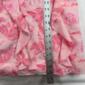 Saints & Secrets Pink Floral Ruffle High-Low Maxi Dress US S Sweetheart Romantic thumbnail 6
