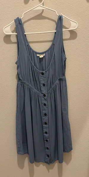 O'Neill Light Blue Button-Front Mini Dress thumbnail 1