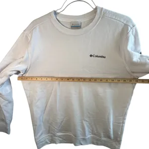 Columbia Sweatshirt Mens Medium White Logo Sleeve Graphic Fleece Pullover AM0954 thumbnail 6