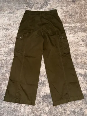Dickies Olive Green Wide-Leg Cargo Trousers thumbnail 7