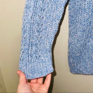 Blue & White Marled Tight Knit Oversized Sweater thumbnail 5