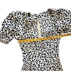 Reformation Dalmatian Printed Slit Midi Dress Size 0 Feminine Chic Lightweight thumbnail 12